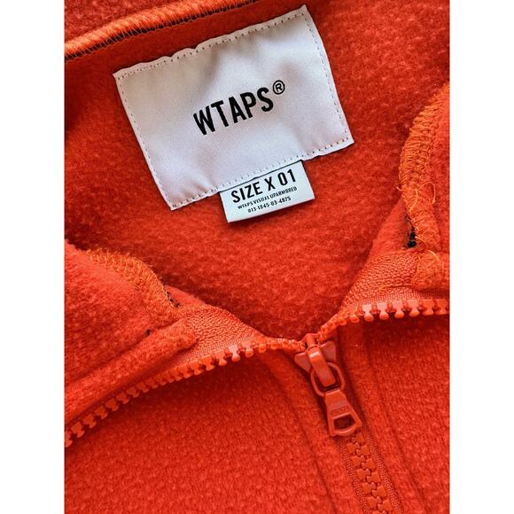 WTAPS Player Fleece Half-Zip Pullover Orange Japan - Picture 5 of 8